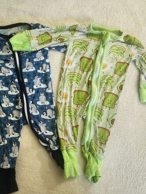 Green Avocado Toast And Penquin Bamboo Sleepers Set